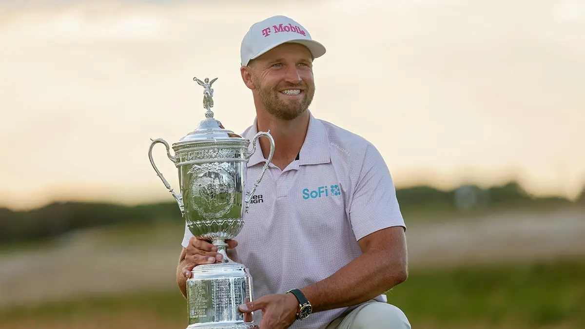 Wyndham Clark celebrating his U.S. Open victory